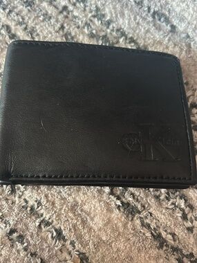 Calvin Klein Black Leather Bi-Fold Wallet